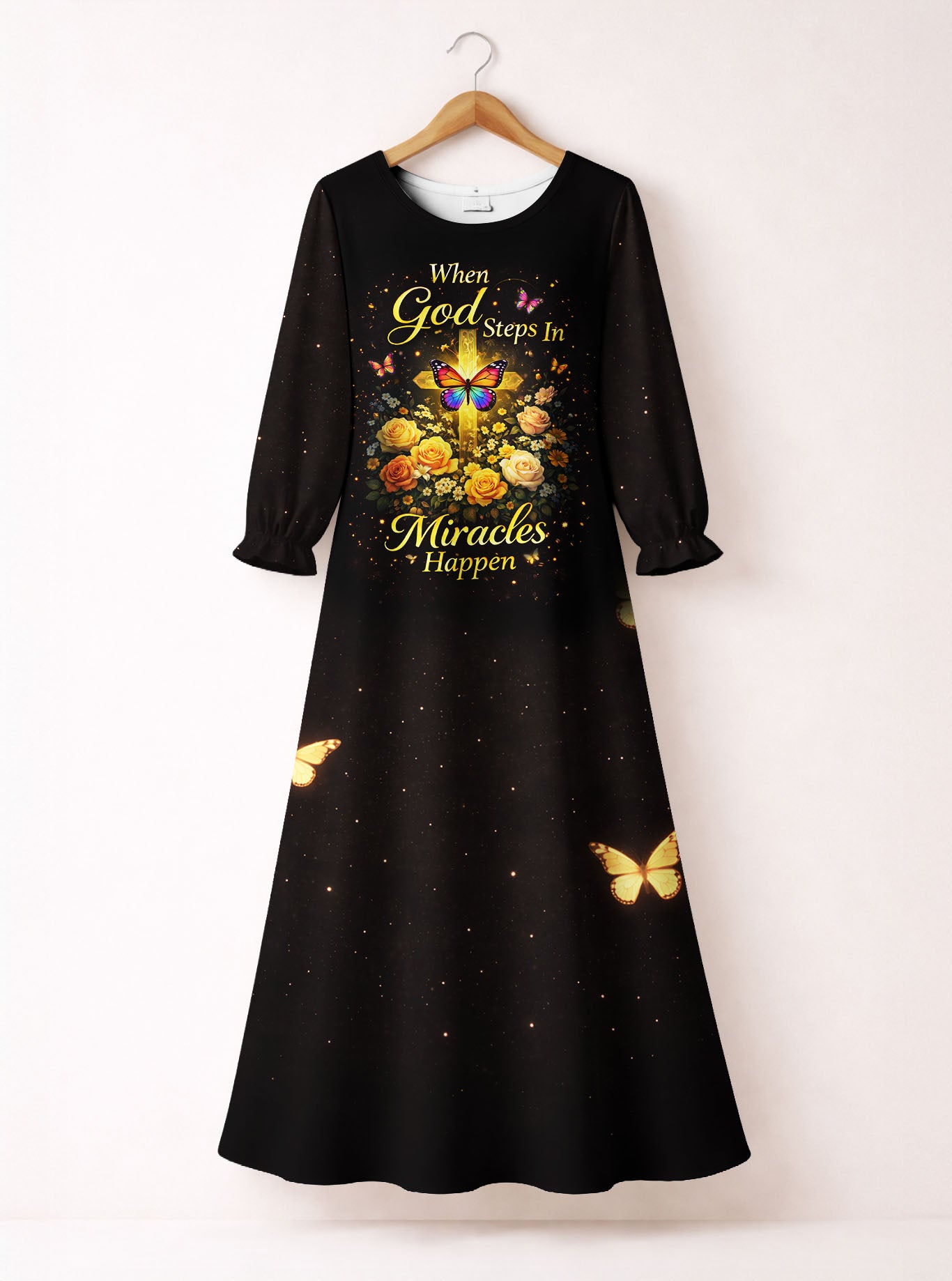 "Intervene" Long Sleeve Maxi Dress
