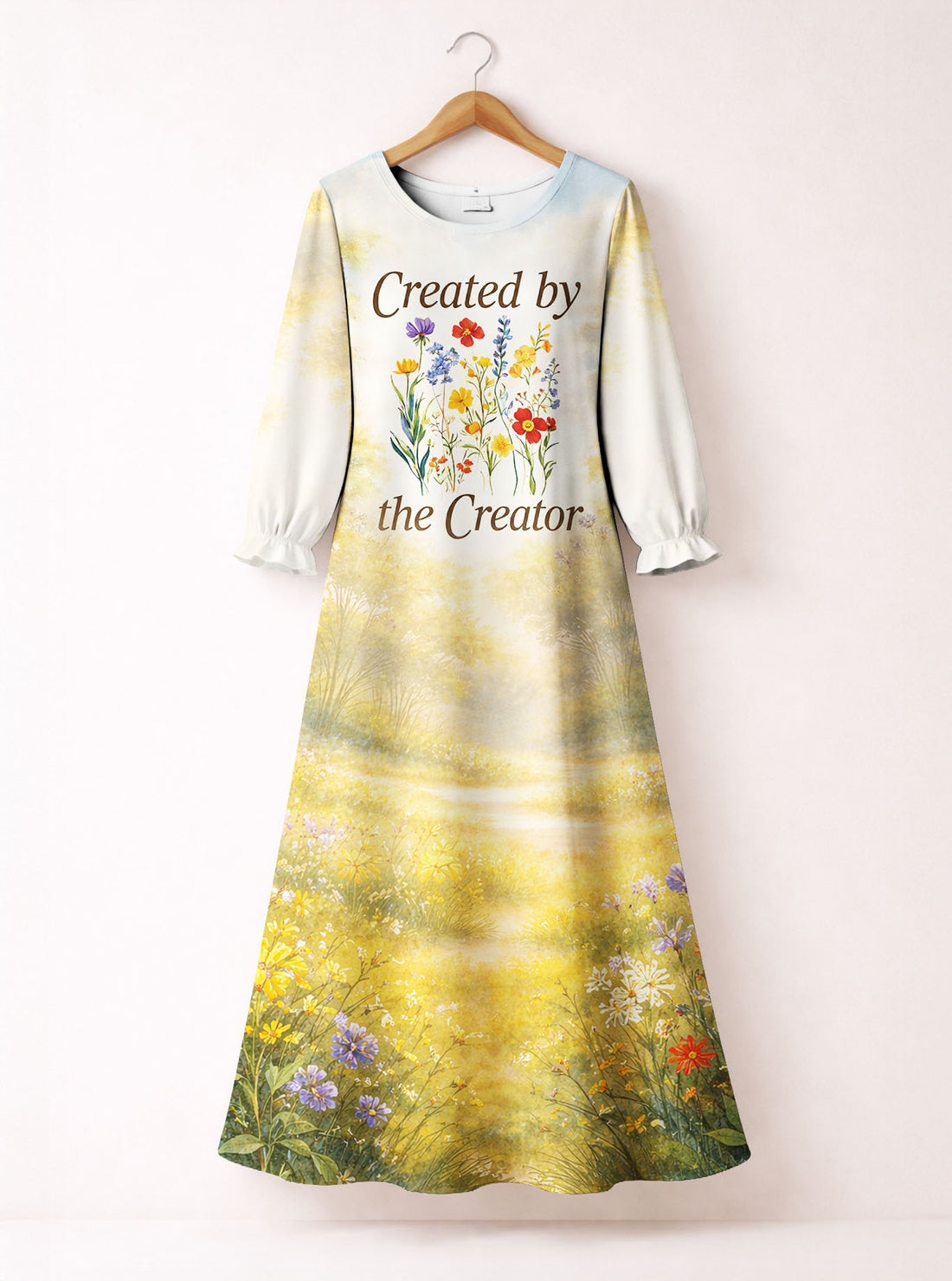 "Handmade" Long Sleeve Maxi Dress