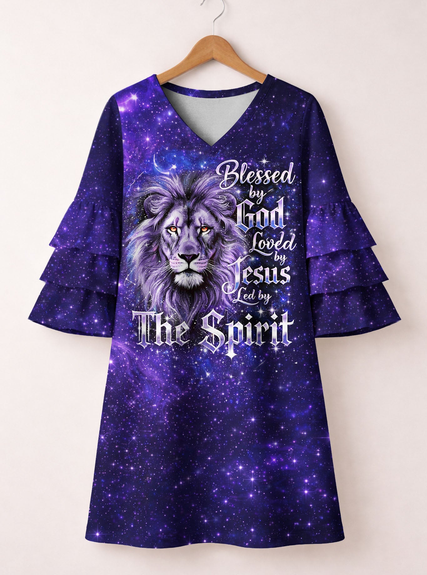 "Triune" Stacked Ruffle Sleeve Dress