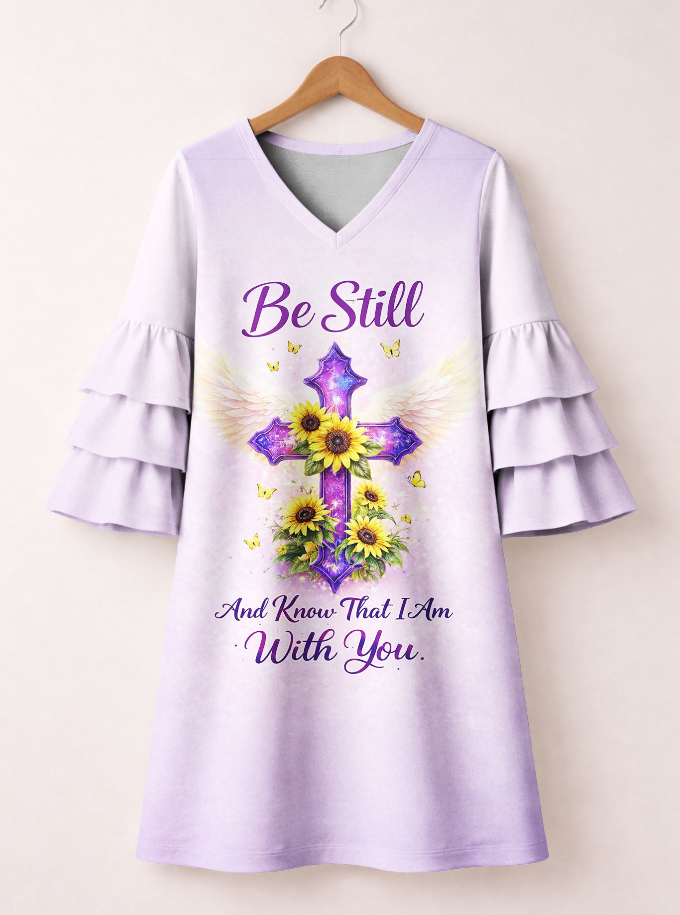 "Still" Stacked Ruffle Sleeve Dress