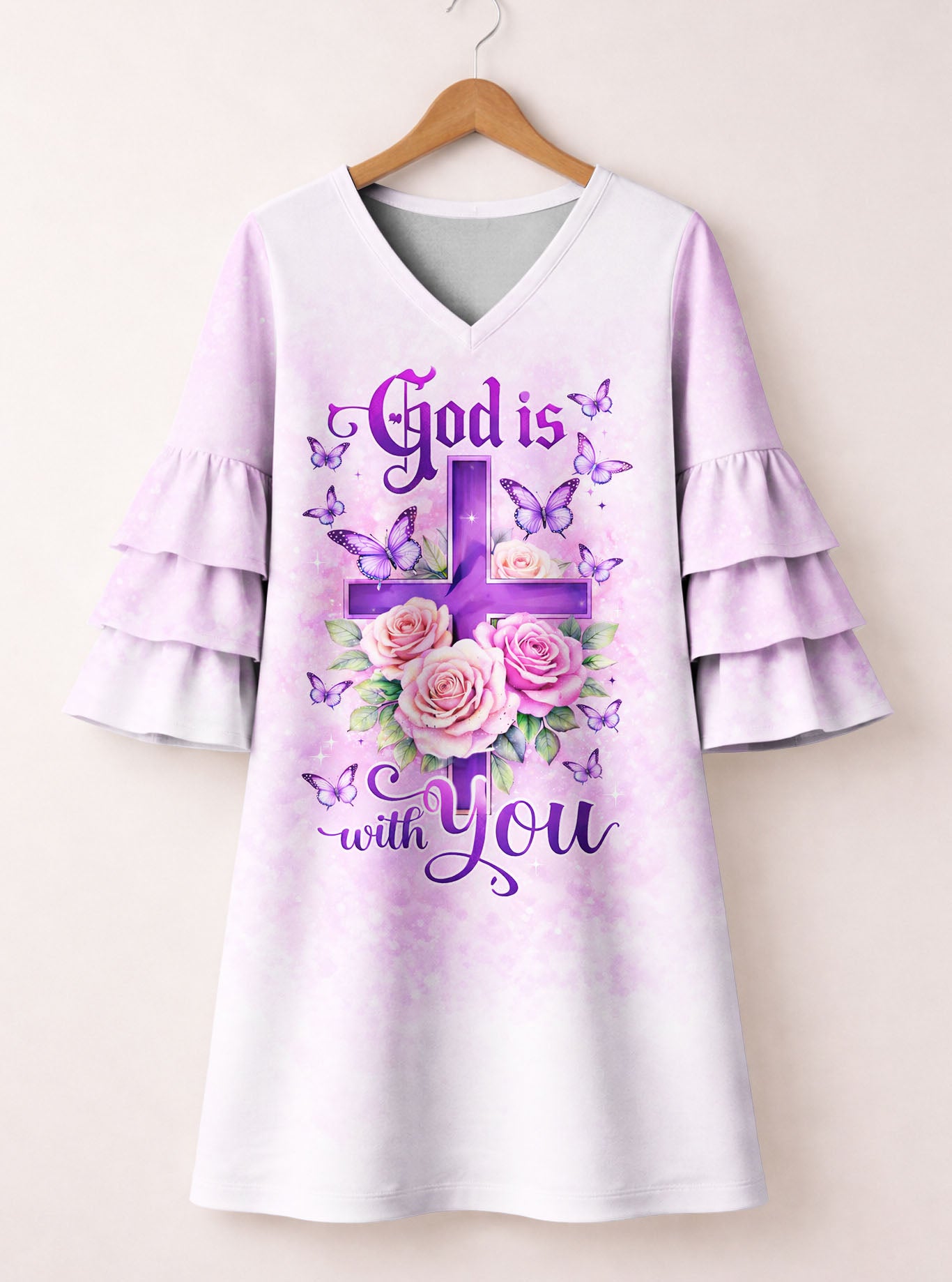 "Emmanuel" Stacked Ruffle Sleeve Dress