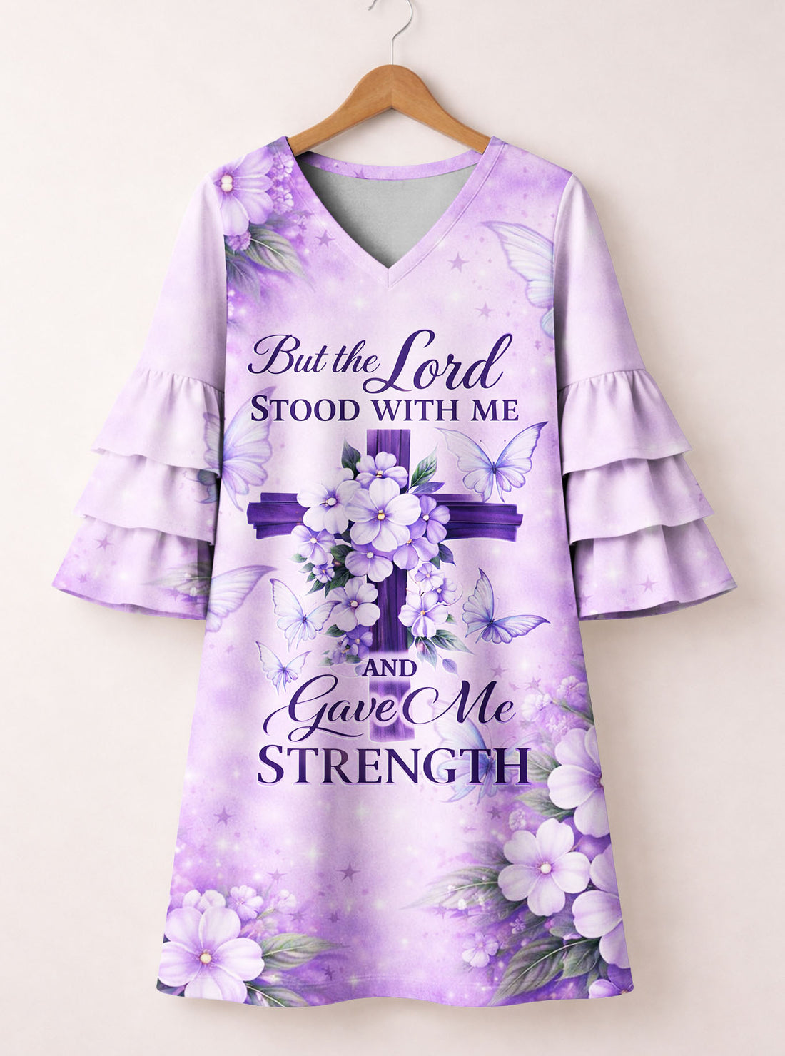 "Upheld" Stacked Ruffle Sleeve Dress