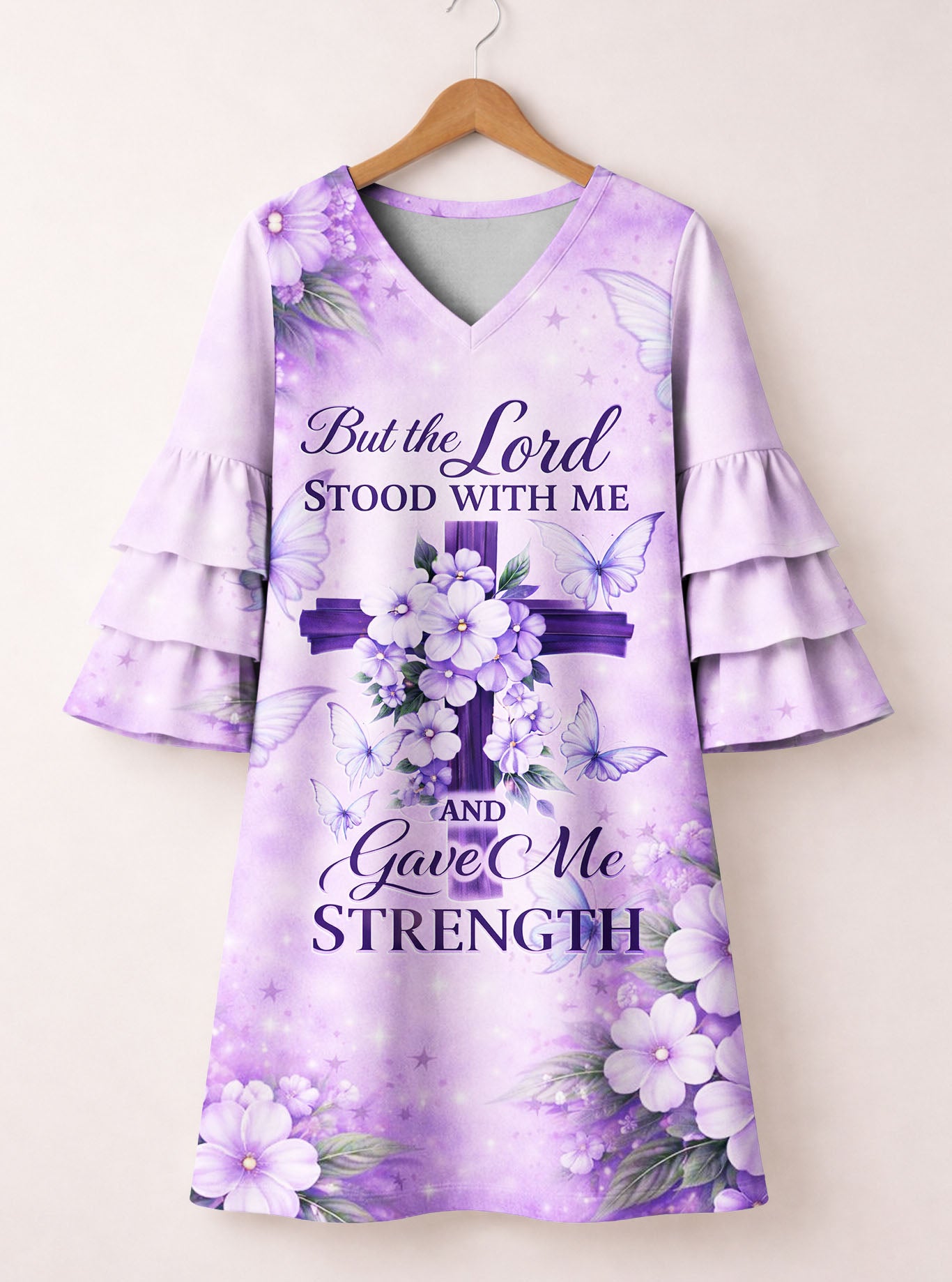 "Upheld" Stacked Ruffle Sleeve Dress