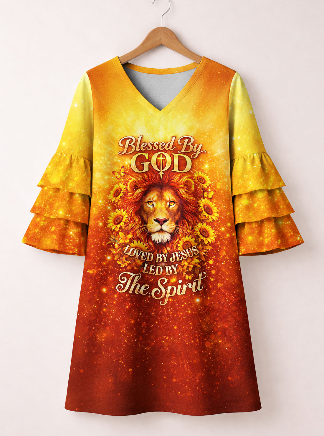 "Radiant" Stacked Ruffle Sleeve Dress