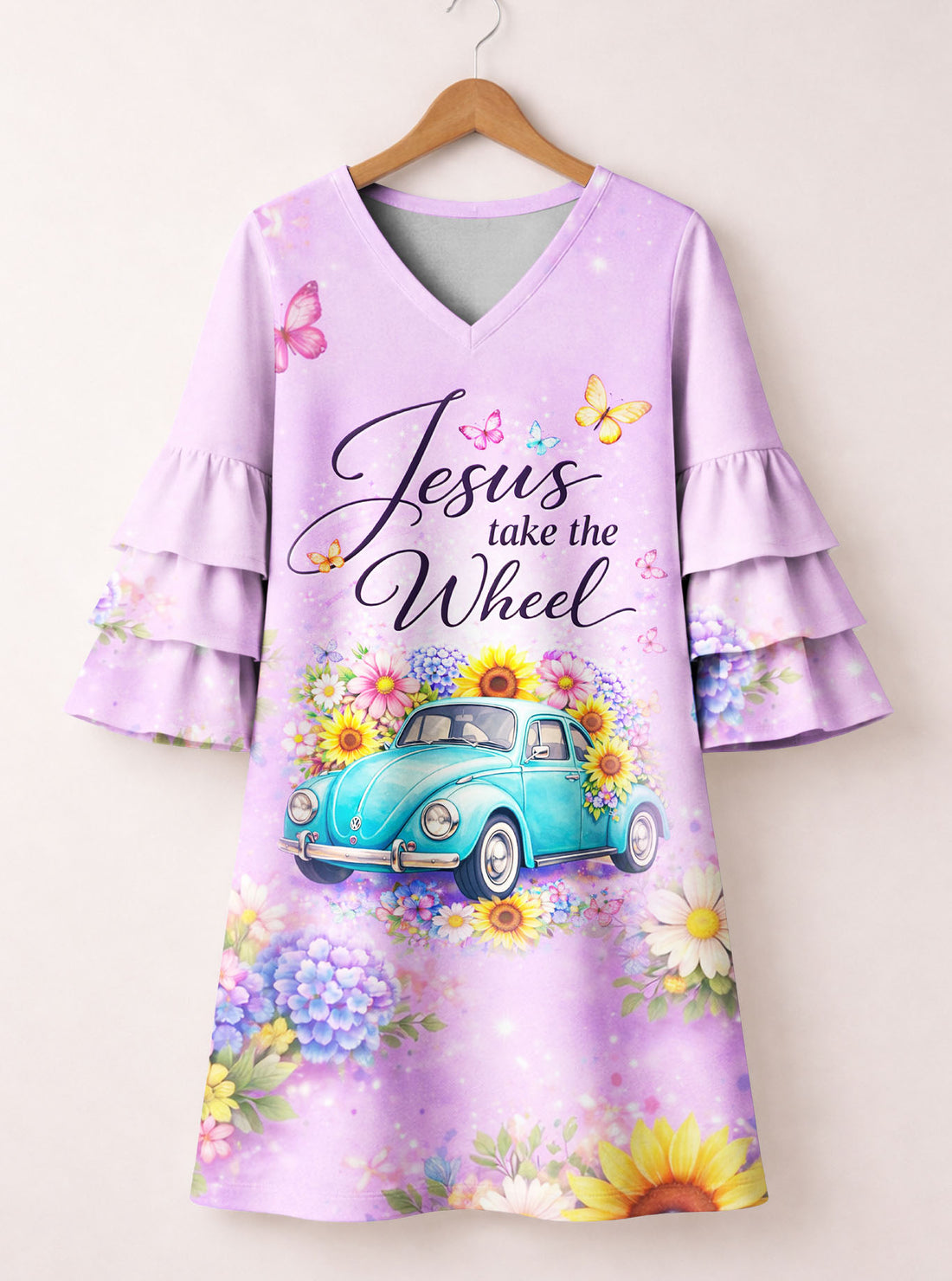 "Surrender" Stacked Ruffle Sleeve Dress