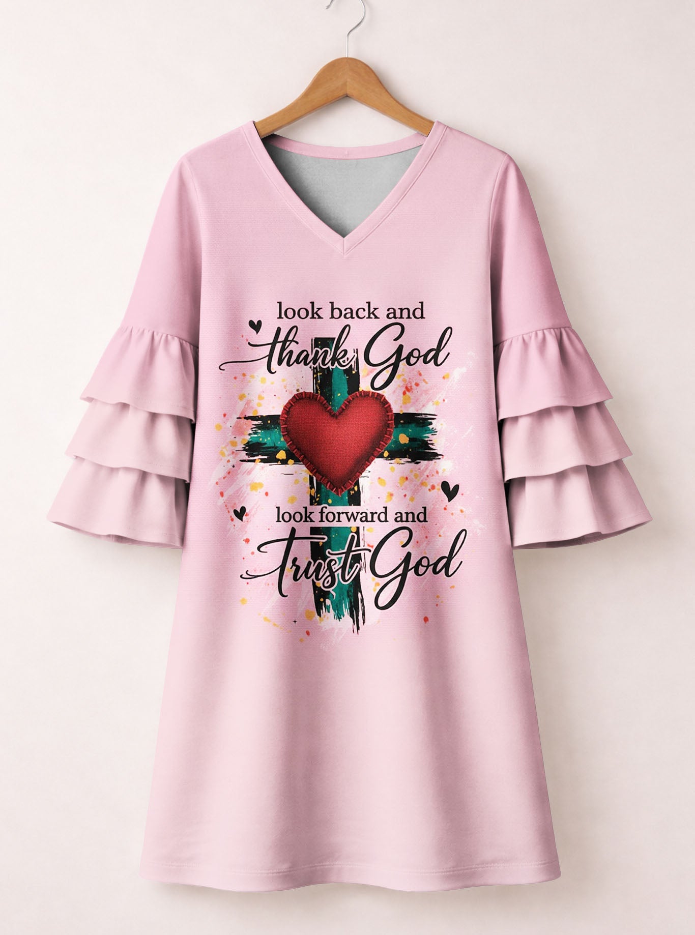 "Onward" Stacked Ruffle Sleeve Dress