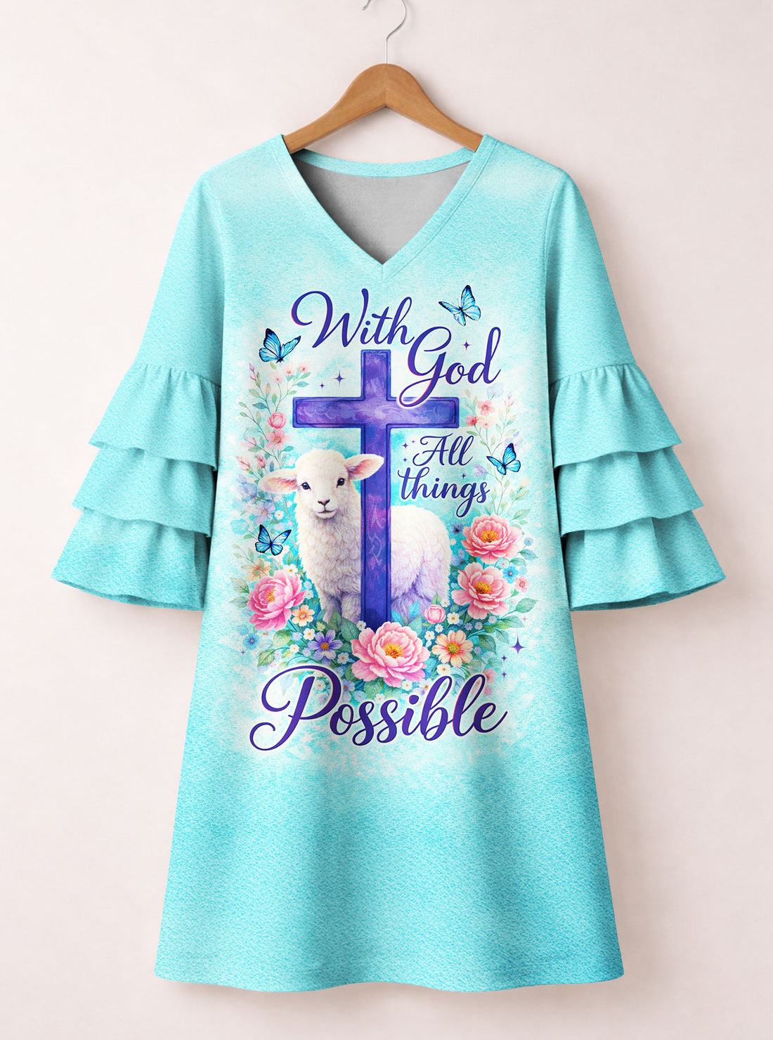 "Possible" Stacked Ruffle Sleeve Dress