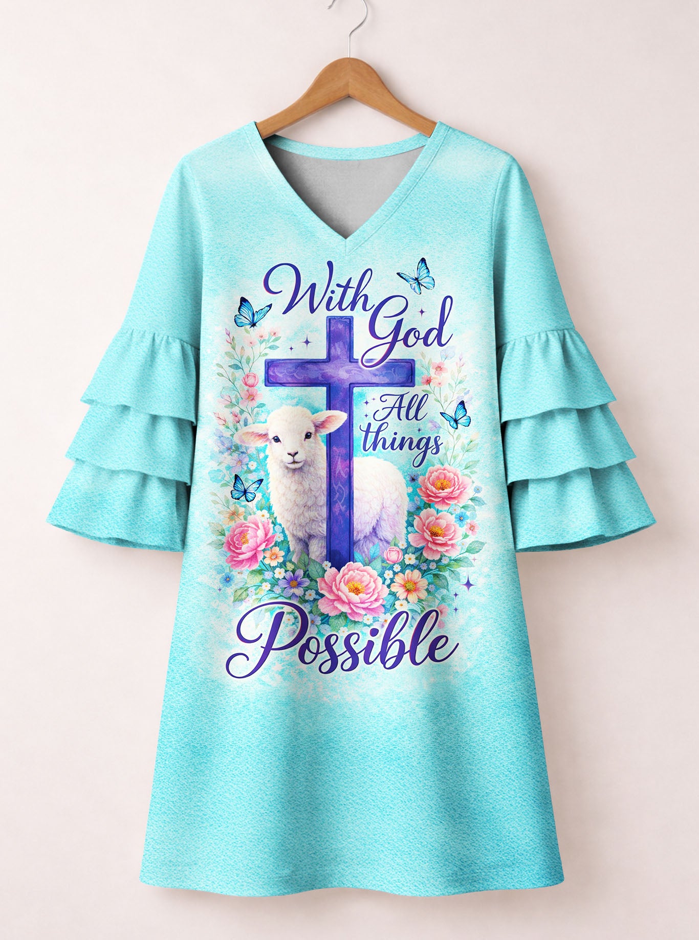 "Possible" Stacked Ruffle Sleeve Dress