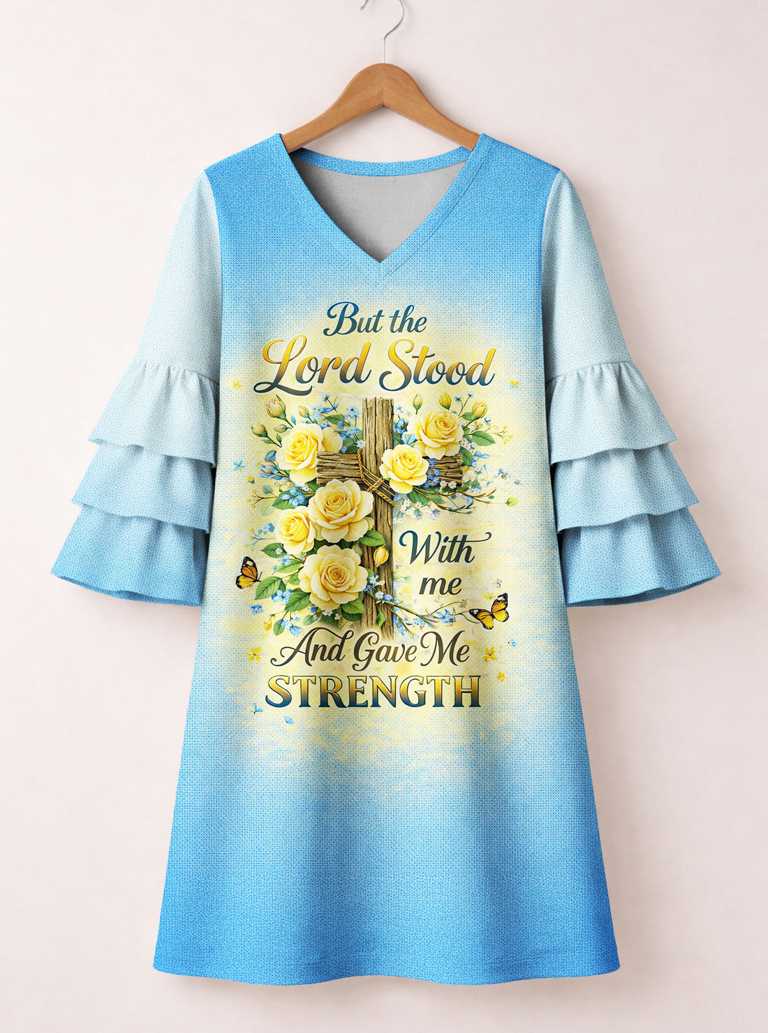 "Stood" Stacked Ruffle Sleeve Dress