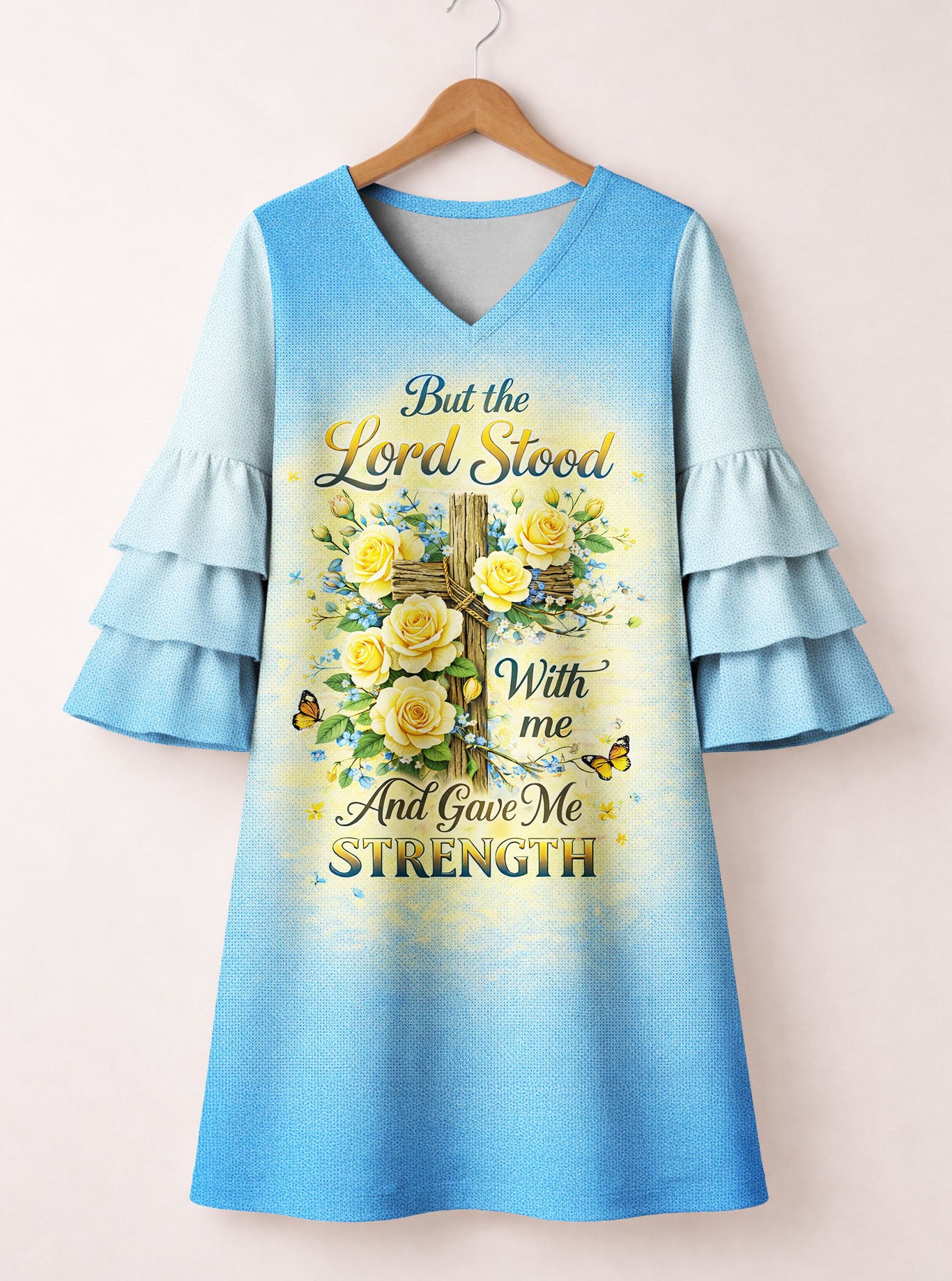 "Stood" Stacked Ruffle Sleeve Dress