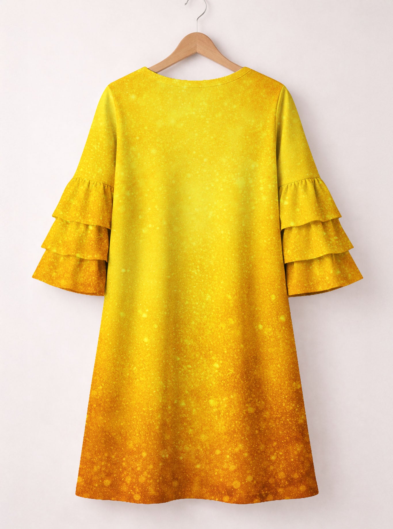 "Veiled" Stacked Ruffle Sleeve Dress
