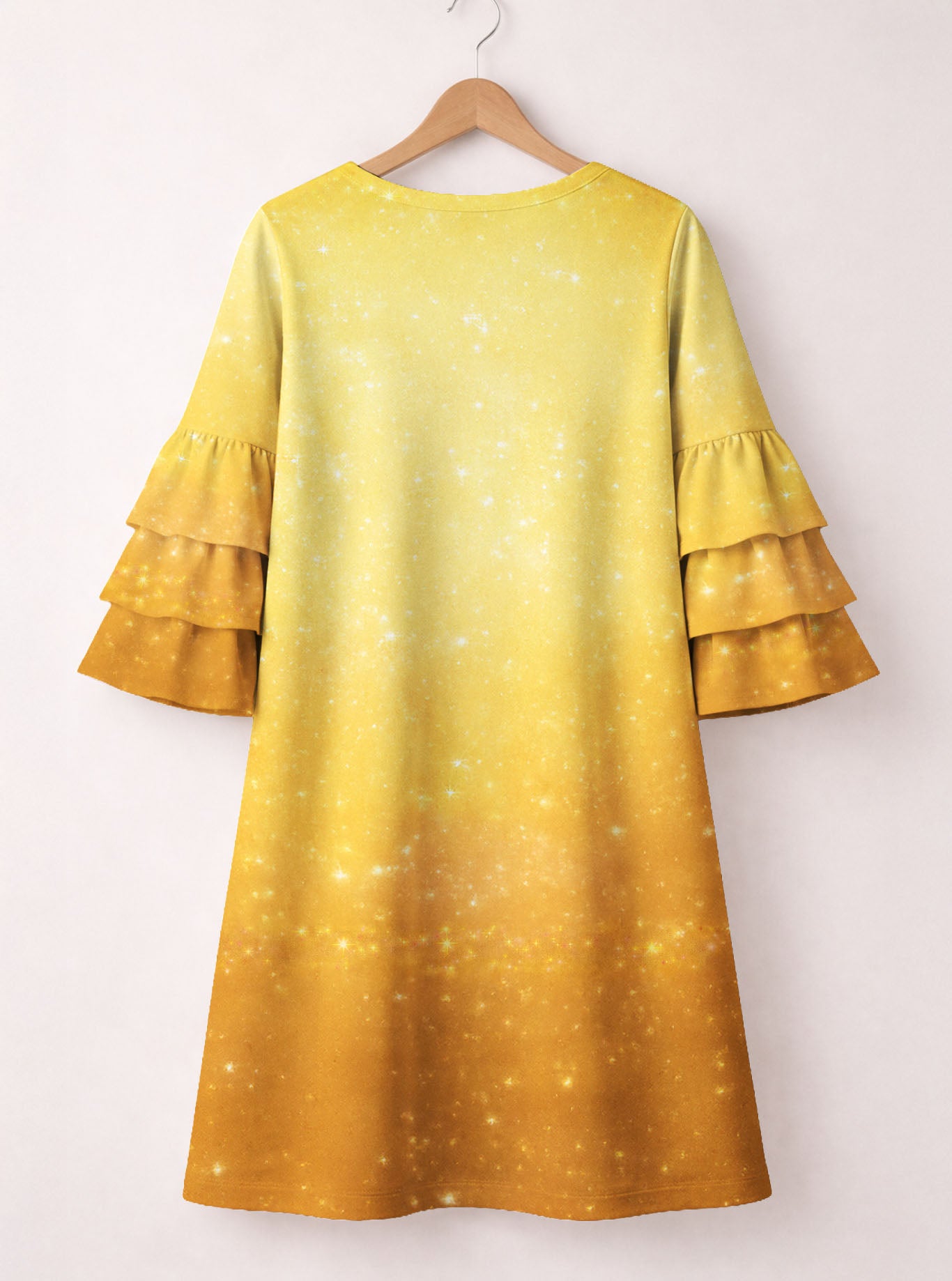 "Spared" Stacked Ruffle Sleeve Dress