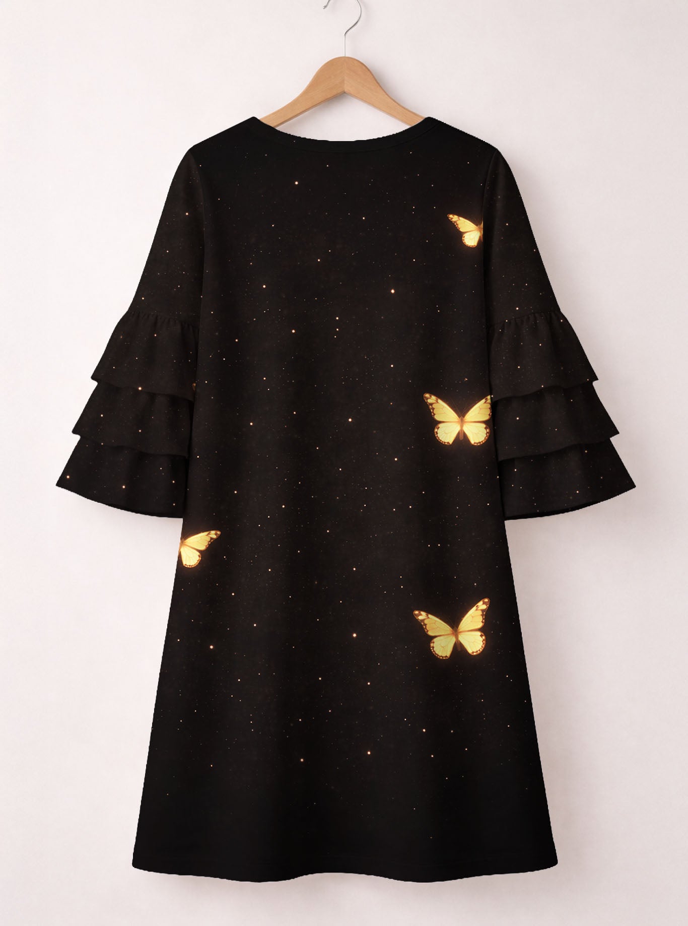 "Intervene" Stacked Ruffle Sleeve Dress