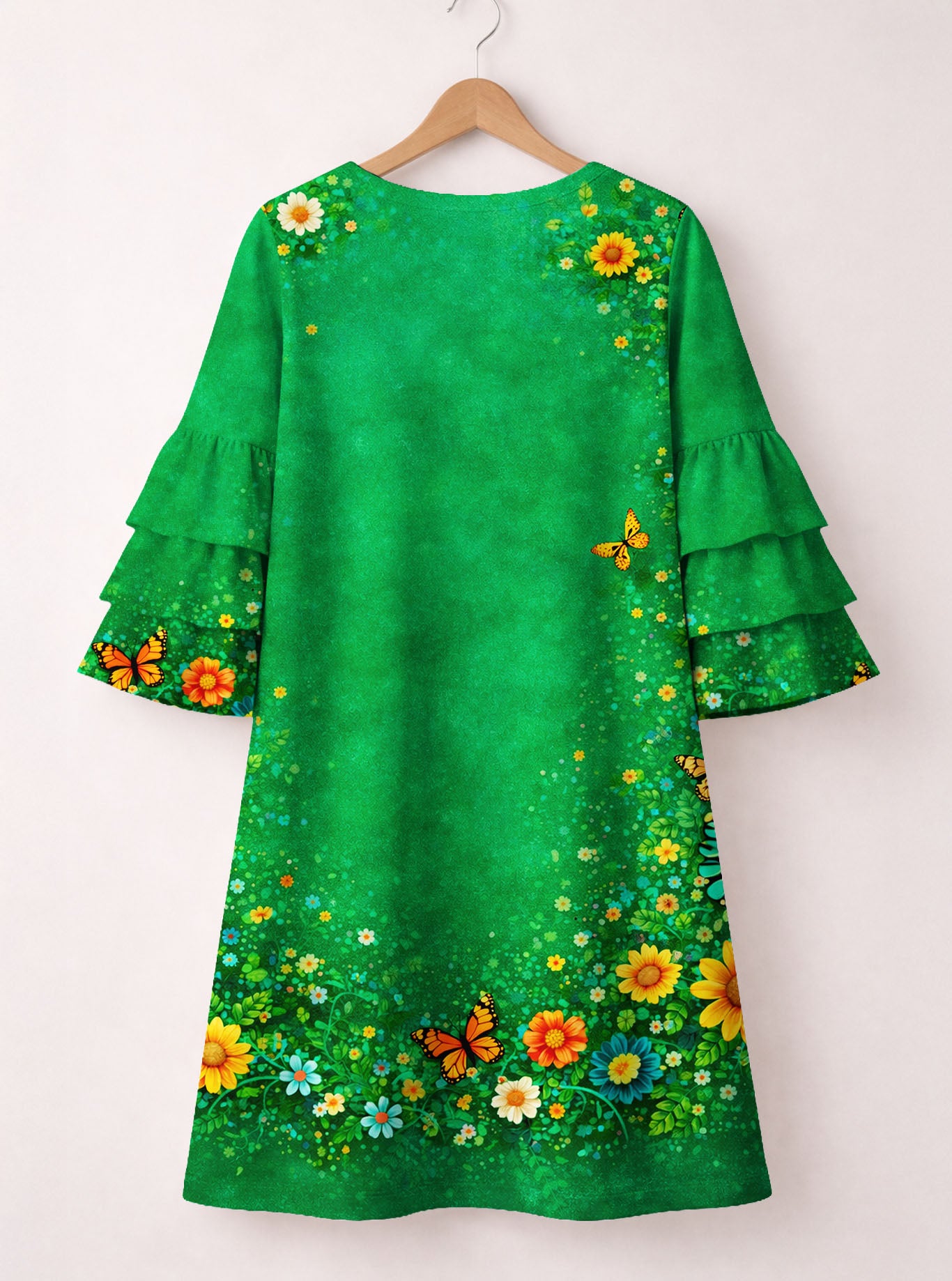 "Sassy" Stacked Ruffle Sleeve Dress