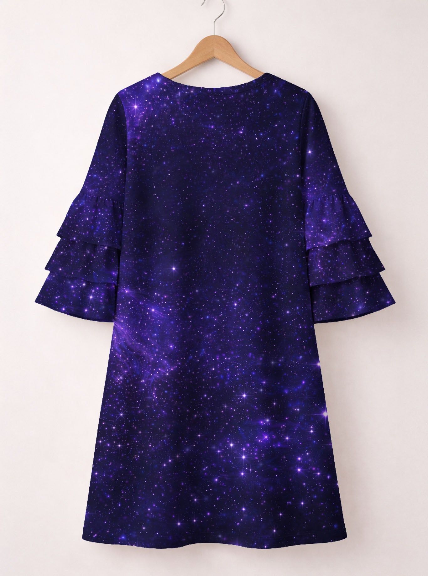 "Triune" Stacked Ruffle Sleeve Dress