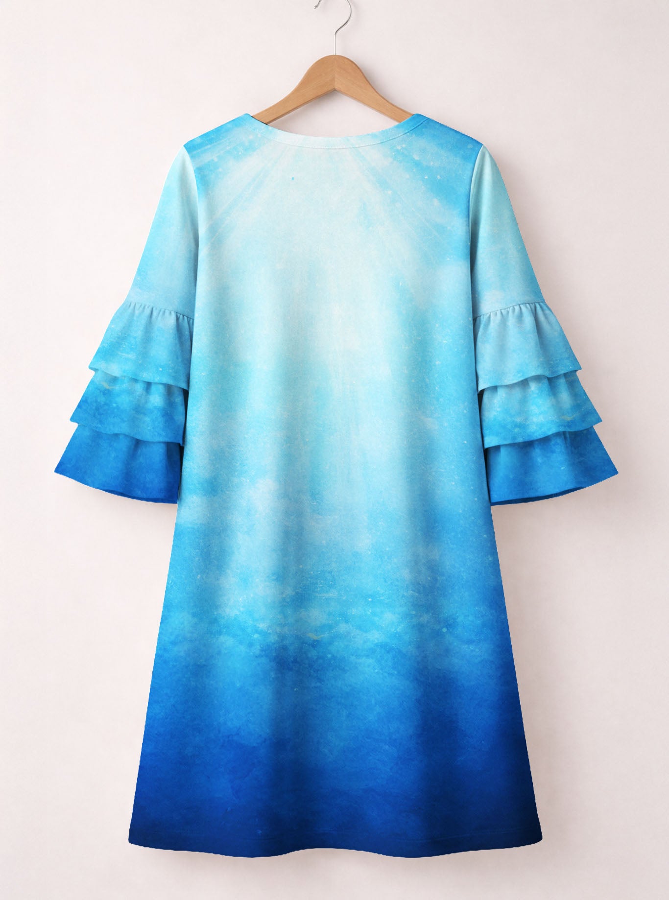 "Powered" Stacked Ruffle Sleeve Dress