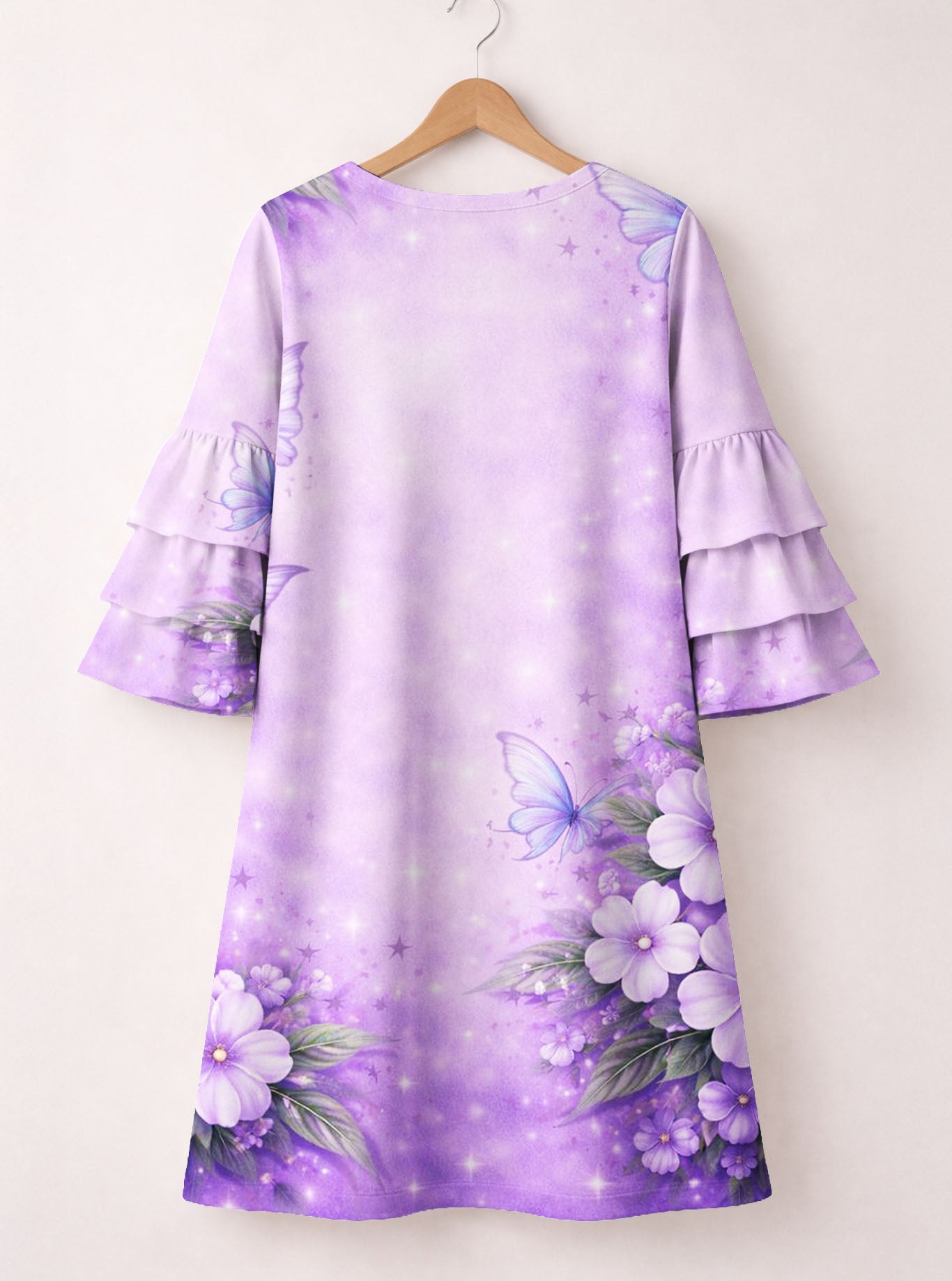 "Upheld" Stacked Ruffle Sleeve Dress