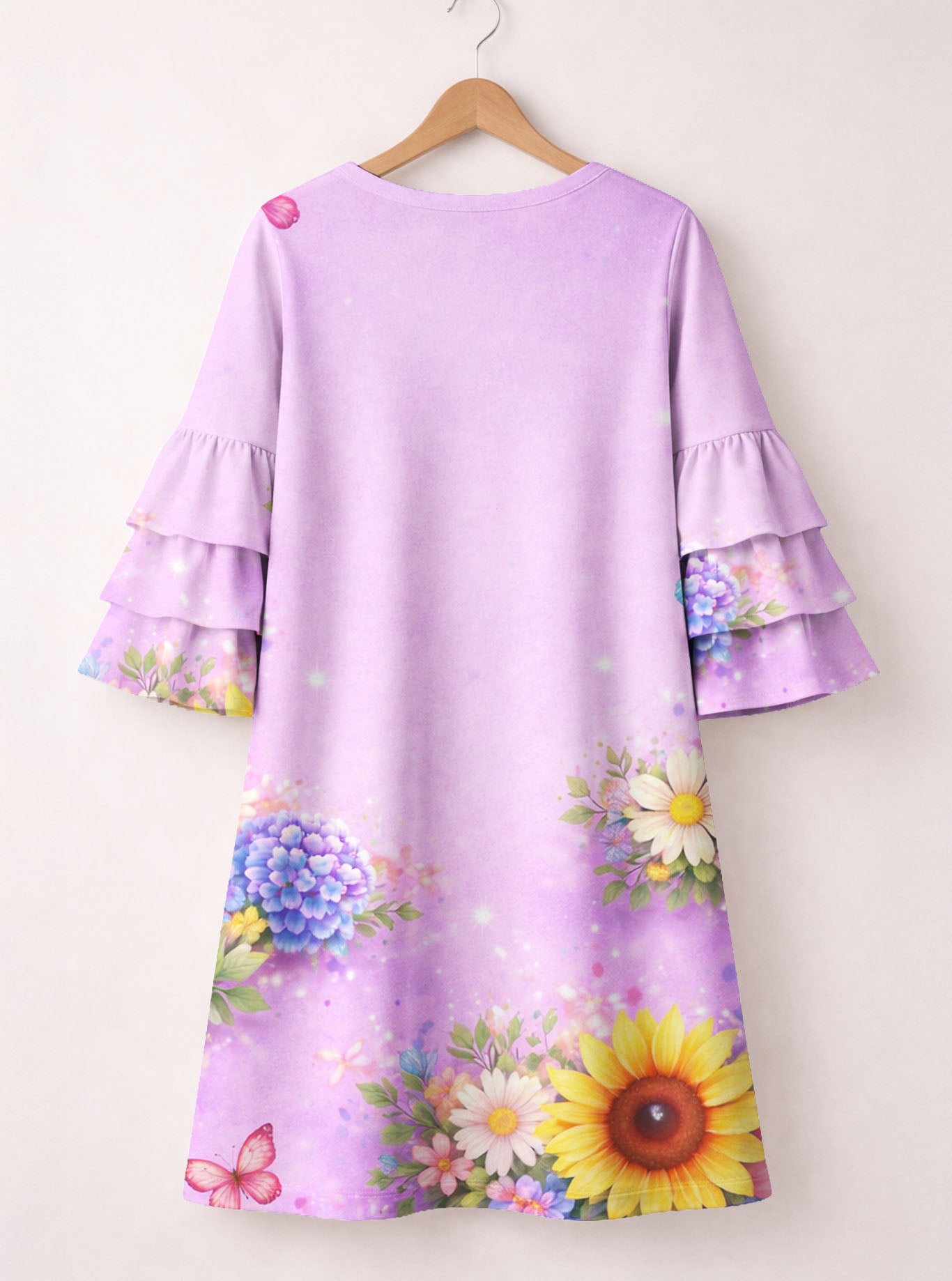 "Surrender" Stacked Ruffle Sleeve Dress