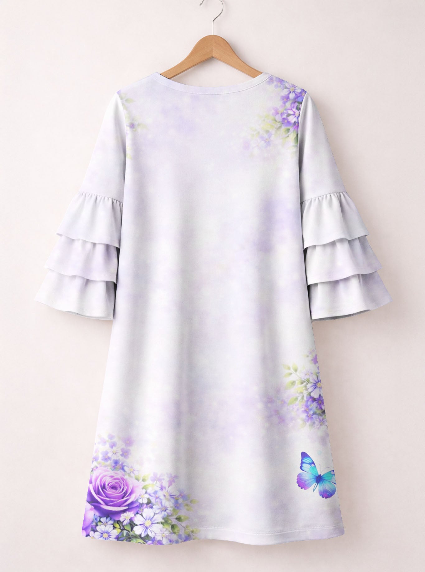 "Intecede" Stacked Ruffle Sleeve Dress