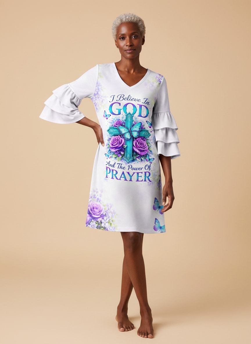 "Intecede" Stacked Ruffle Sleeve Dress
