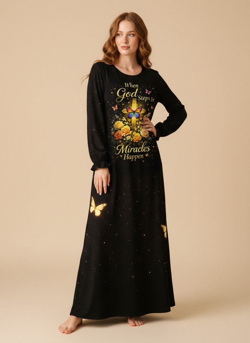 "Intervene" Long Sleeve Maxi Dress