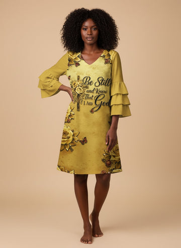 "Selah" Stacked Ruffle Sleeve Dress