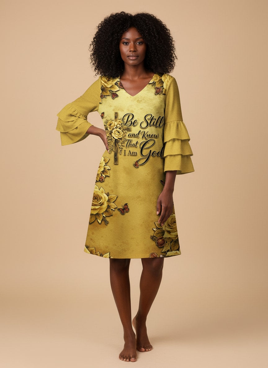 "Selah" Stacked Ruffle Sleeve Dress