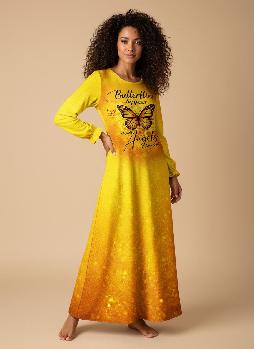 "Veiled" Long Sleeve Maxi Dress