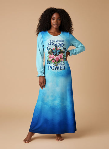 "Powered" Long Sleeve Maxi Dress