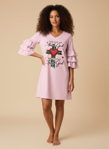 "Onward" Stacked Ruffle Sleeve Dress