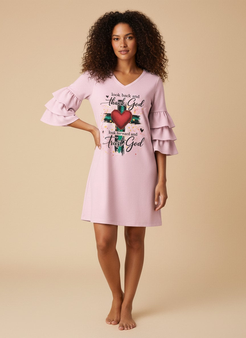 "Onward" Stacked Ruffle Sleeve Dress