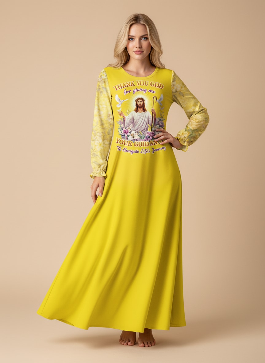 "Guided" Long Sleeve Maxi Dress