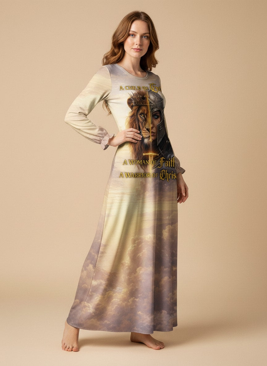 "Armored" Long Sleeve Maxi Dress