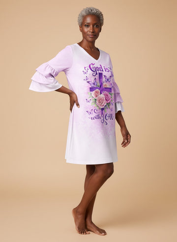 "Emmanuel" Stacked Ruffle Sleeve Dress