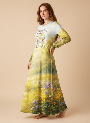 "Handmade" Long Sleeve Maxi Dress