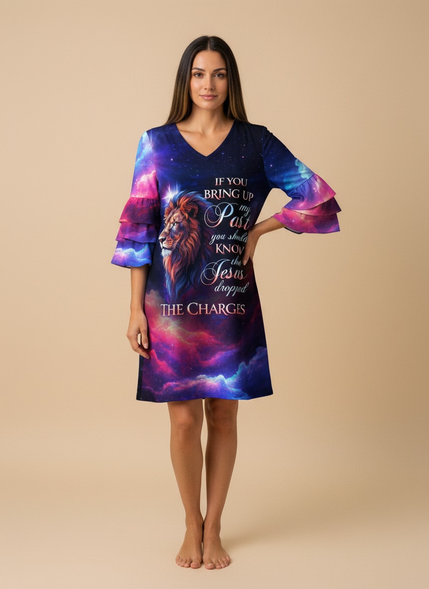 "Acquitted" Stacked Ruffle Sleeve Dress
