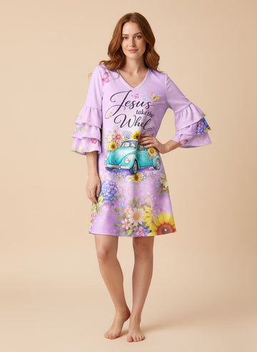 "Surrender" Stacked Ruffle Sleeve Dress
