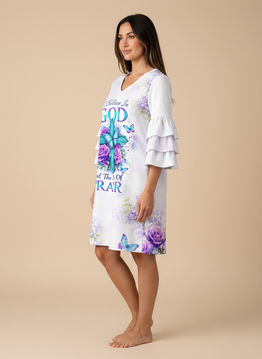 "Intecede" Stacked Ruffle Sleeve Dress