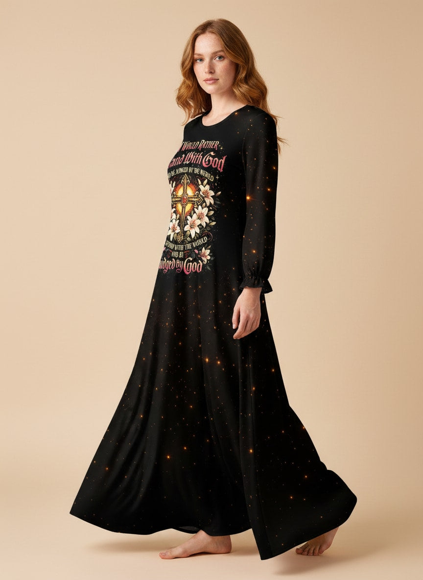 "Defiant" Long Sleeve Maxi Dress