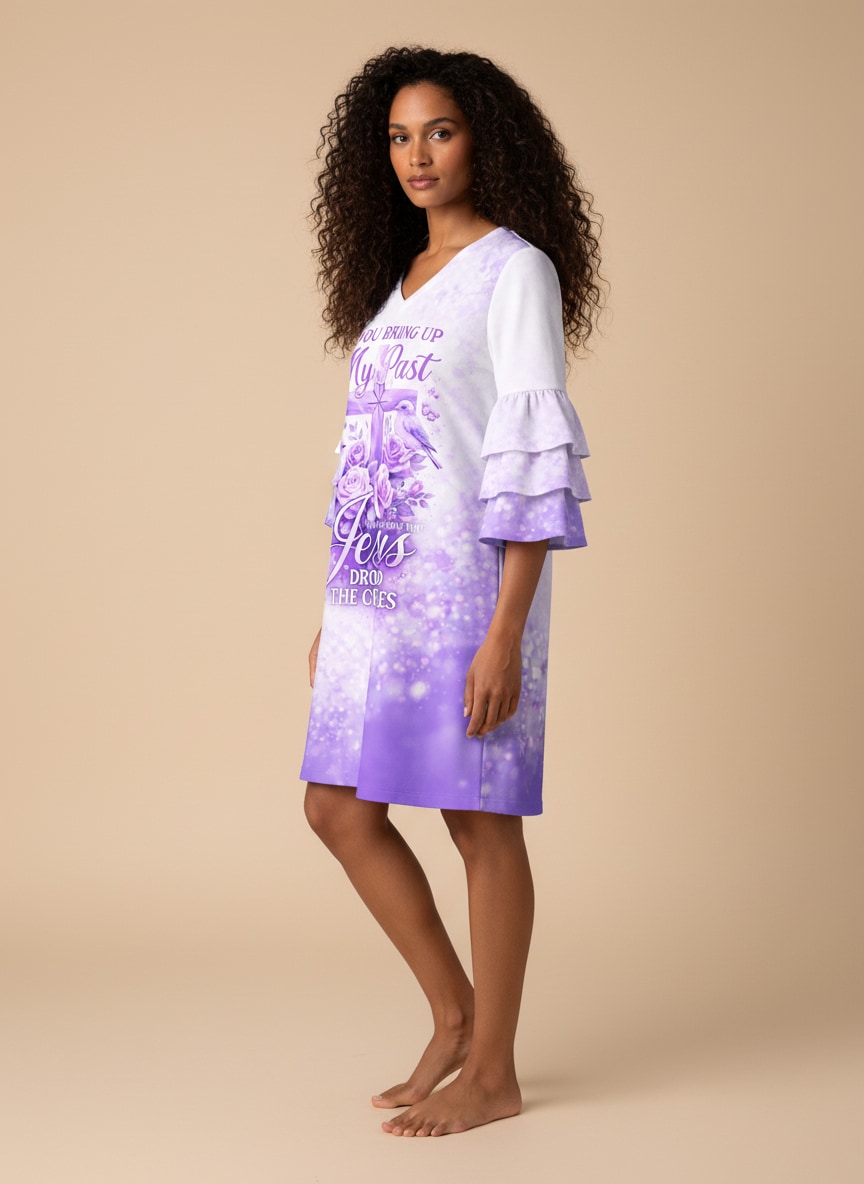 "Cleared" Stacked Ruffle Sleeve Dress
