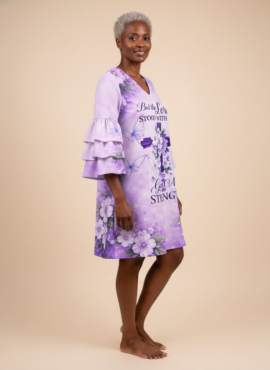 "Upheld" Stacked Ruffle Sleeve Dress