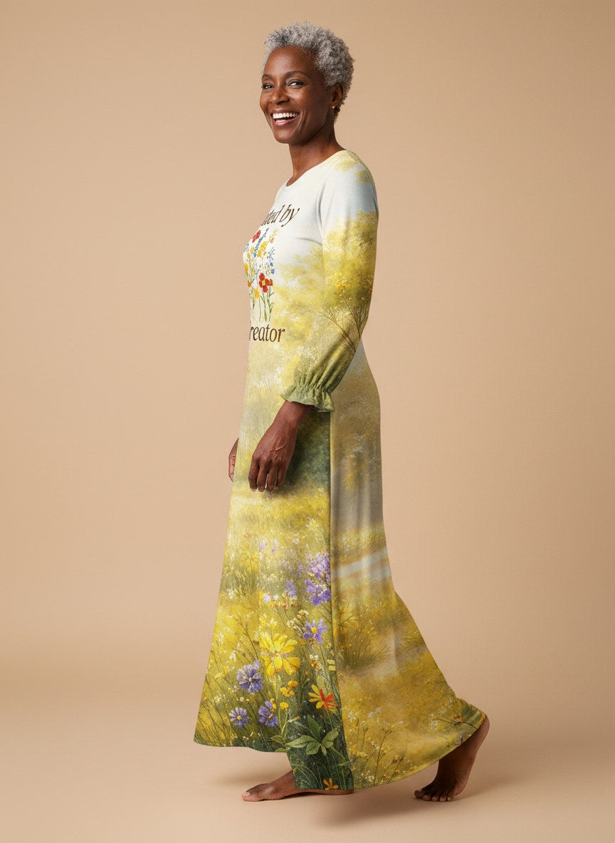"Handmade" Long Sleeve Maxi Dress