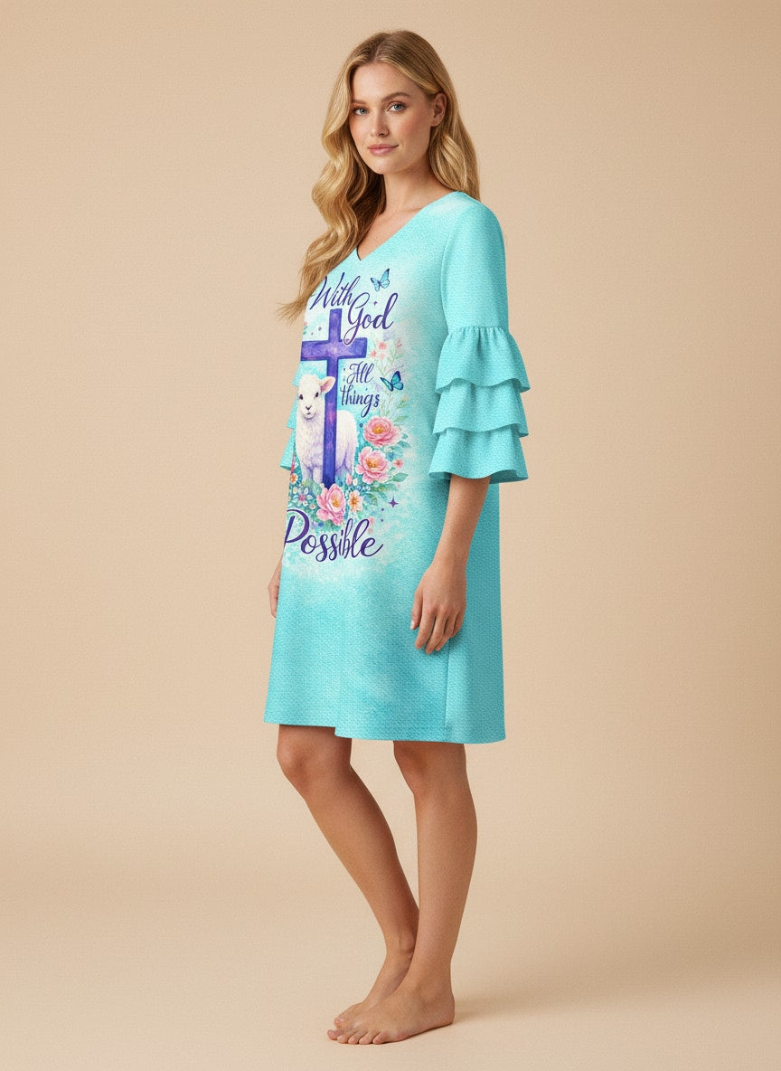 "Possible" Stacked Ruffle Sleeve Dress