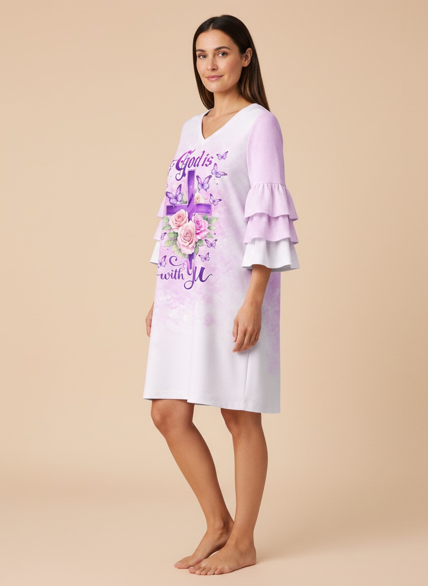 "Emmanuel" Stacked Ruffle Sleeve Dress