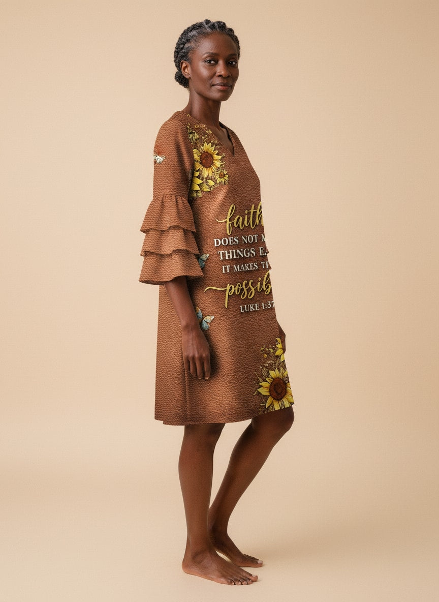 "Grit" Stacked Ruffle Sleeve Dress