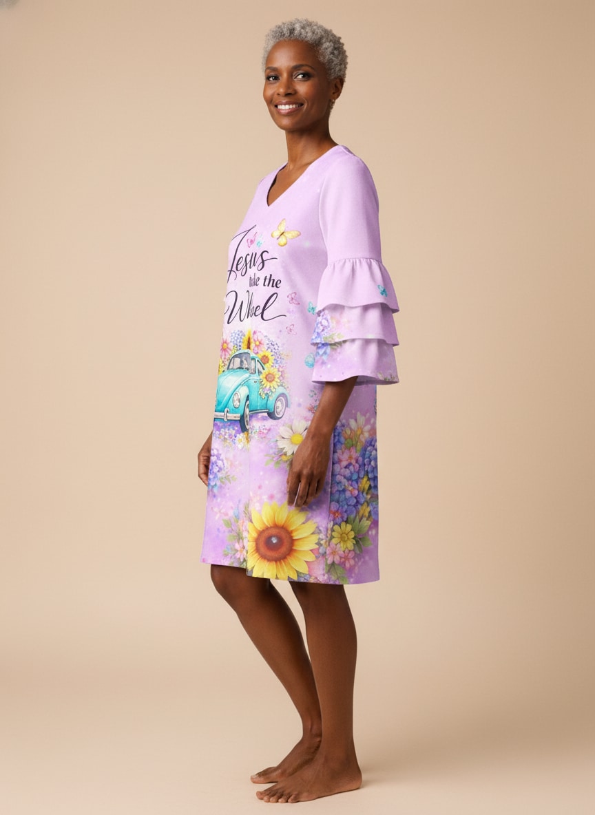 "Surrender" Stacked Ruffle Sleeve Dress