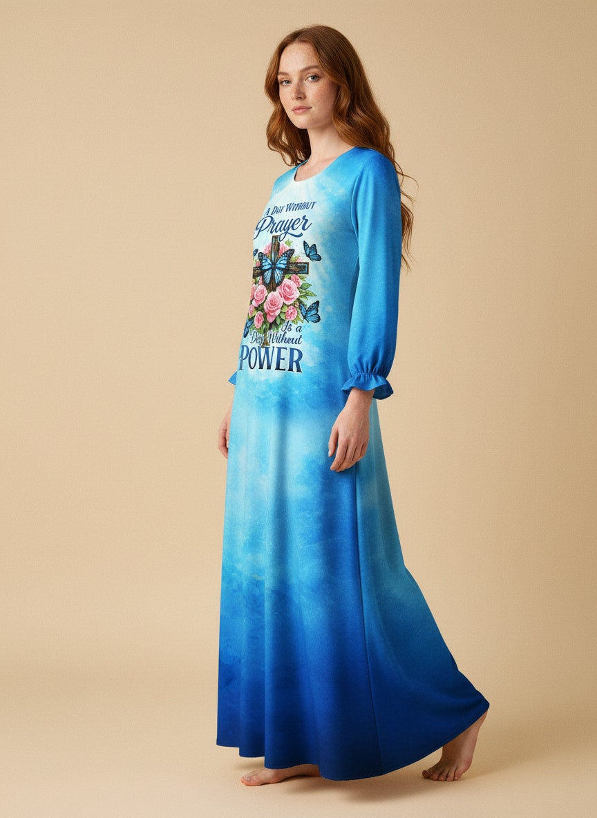 "Powered" Long Sleeve Maxi Dress