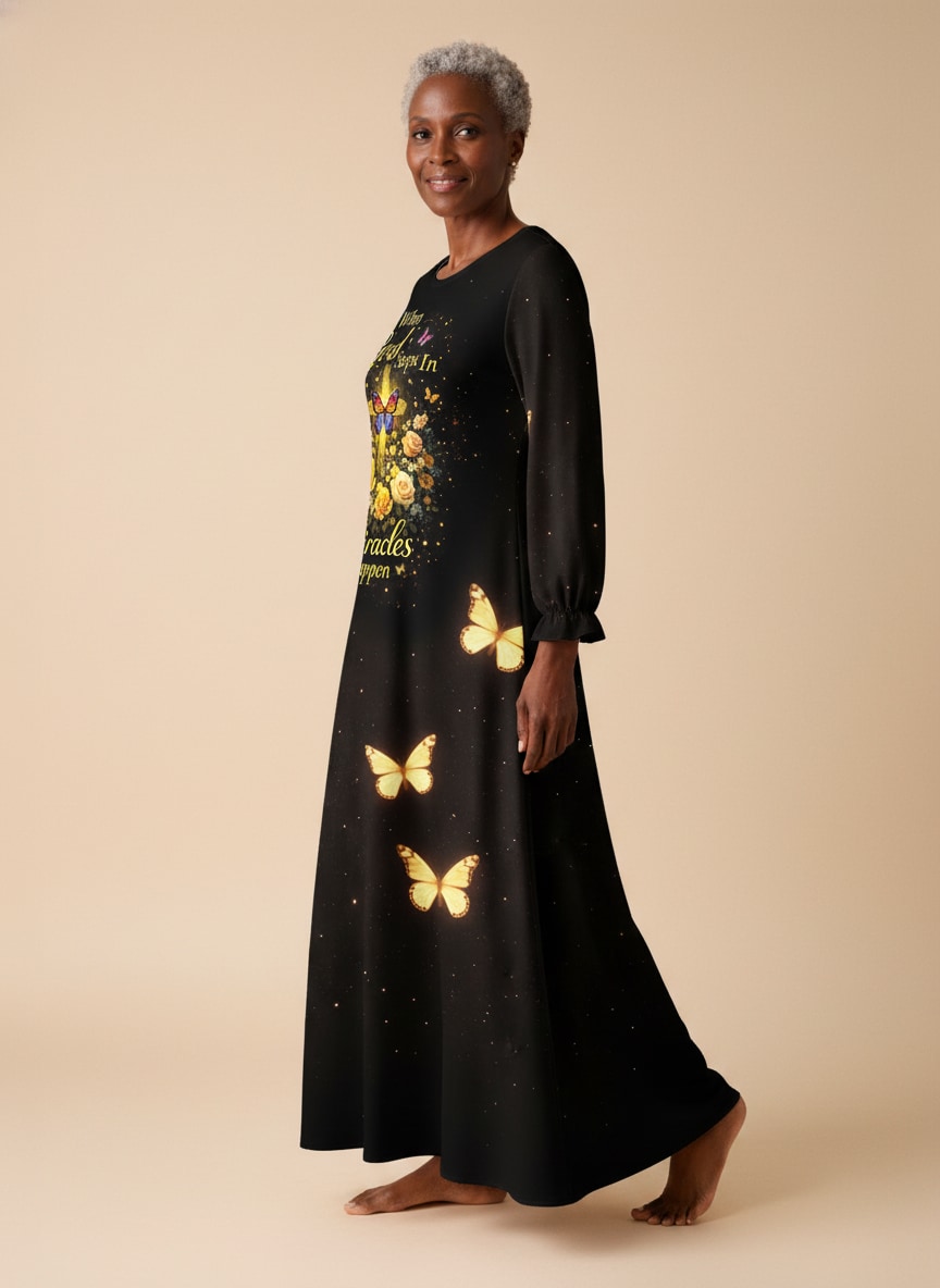"Intervene" Long Sleeve Maxi Dress