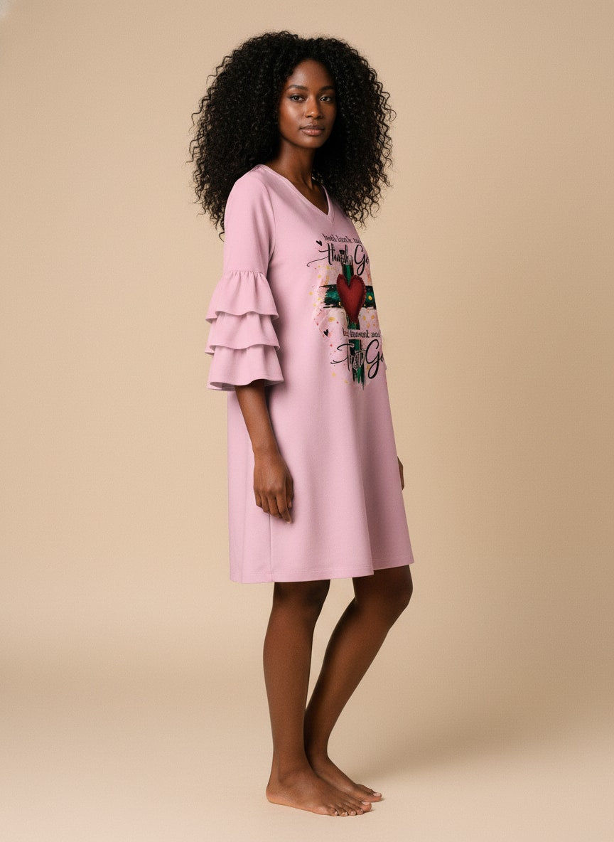 "Onward" Stacked Ruffle Sleeve Dress