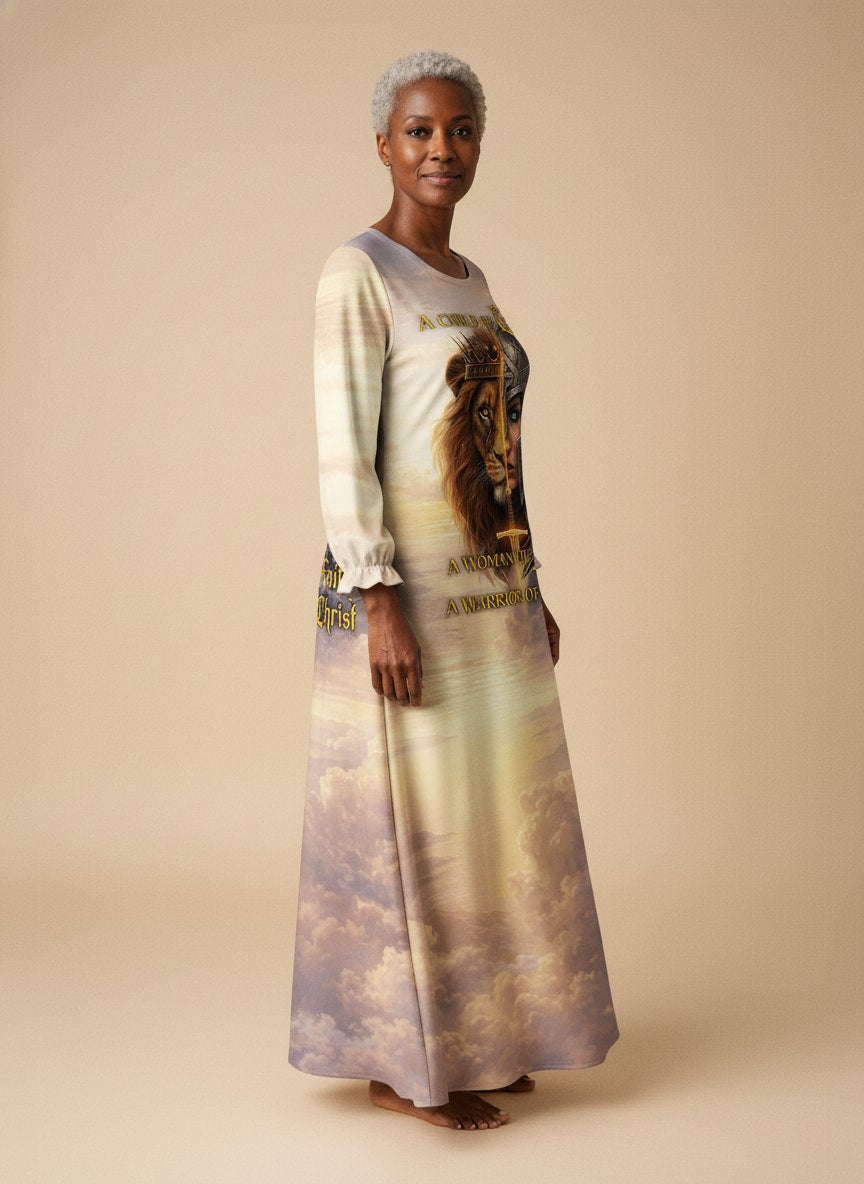 "Armored" Long Sleeve Maxi Dress